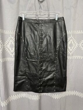 Women’s Worthington Faux Leather Studded Skirt 8